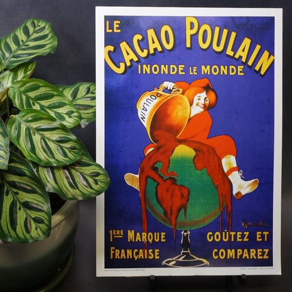 Other - SOLD ON MERCARI - Le Cacao Poulain Vintage French Advertising Poster 9" x 13"